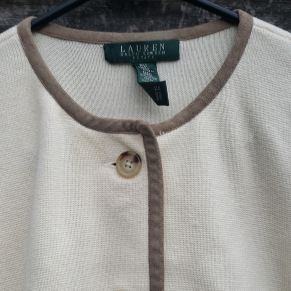 Lauren Ralph Lauren Cream Sweater Petite Medium - Picture 5 of 8